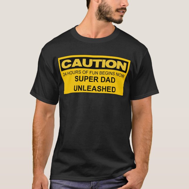 CAMISETA PAPÁ ESTUPENDO DE LA PRECAUCIÓN PROVOCADO (Anverso)
