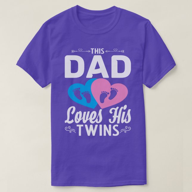 Camiseta Papá Familia Padres Día del Niño Padres gemelos (Diseño del anverso)