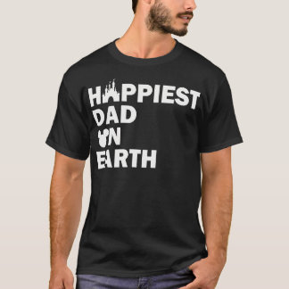 Camiseta Papá Feliz Papá en la Tierra Gracioso Papá Feliz P