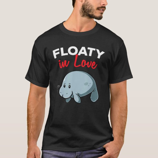 Camiseta Papa Flotante Enamorado Manatee Chubby Mermaid Val (Anverso)