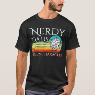Camiseta Papá friki construye personaje RPG D20 Juegos fami