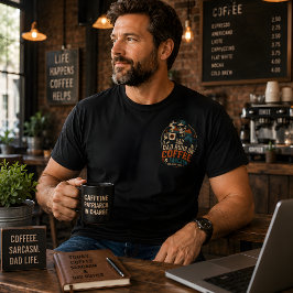 Camiseta Papá Funciona Con Café Y Sarcasmo Divertido día de