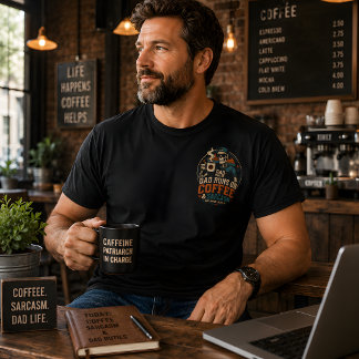 Camiseta Papá Funciona Con Café Y Sarcasmo Divertido día de