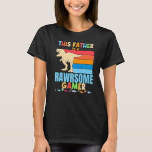 Camiseta Papá Gamer Dinosaurio Video Juego Big Trex Dad