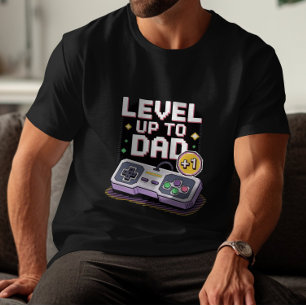 Camiseta Papá Gamer Divertido Neon Retro Día del Padre