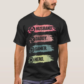 Camiseta Papa Gamer Héroe Divertido Papá Jugador