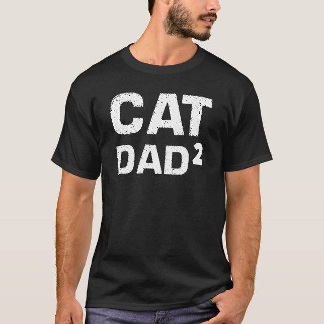 Camiseta Papá gato 2 gatos (Anverso)