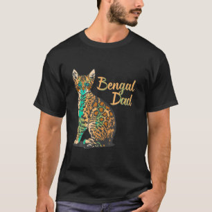 Camiseta Papá Gato Bengala Padre Padre Familia Mascota Amig