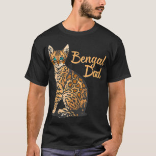 Camiseta Papá gato bengalí soy amigo animal de la familia d