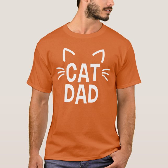 Camiseta Papá Gato Con Oídos Y Whiskers (Anverso)