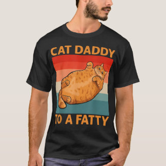 Camiseta Papá Gato De Un Gordo Gato Naranja Divertido y Reg