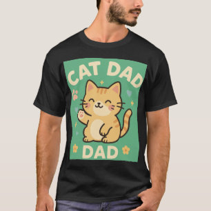 Camiseta Papá Gato — Dibujo animado de gato atigrado naranj