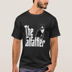 Camiseta Papá Gato El Padrino Gato Lindo Gato Negro y Blanc