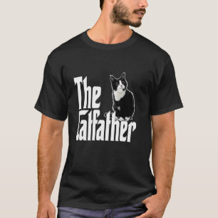 Camiseta Papá Gato El Padrino Gato Lindo Gato Negro y Blanc