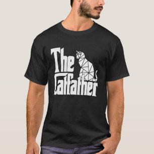 Camiseta Papá Gato El Padrino Gato Polígono Blanco Padre Ga