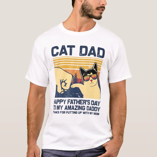 Camiseta Papá Gato Feliz Día Del Padre A Mi Increíble Papi (Anverso)