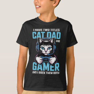 Camiseta Papá Gato Jugador Divertido Padre Jugador Tengo Do