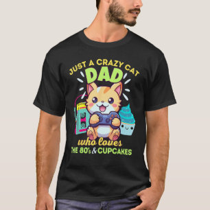 Camiseta Papá Gato Loco Que Ama Los Cupcakes De Juegos Y Lo