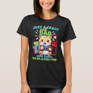 Camiseta Papá Gato Loco Que Ama Los Videojuegos Refresco Y 