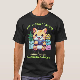 Camiseta Papá Gato Loco Que Ama Plantas Macarrones Juegos