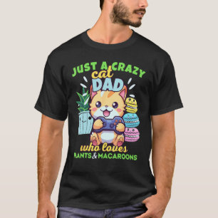 Camiseta Papá Gato Loco Que Ama Plantas Macarrones Jugador