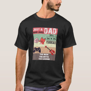 Camiseta Papá gato masculino toca a papá guitarra papá le d