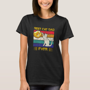 Camiseta Papá gato mejor del día del padre con cosecha retr
