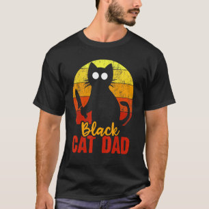 Camiseta Papá Gato Negro Halloween Cuchillo Sangriento Gato