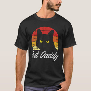 Camiseta Papá gato negro papá Mascota animal de la línea de