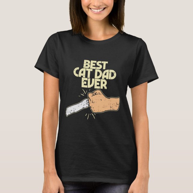 Camiseta Papá Gato Nunca Funny Hombres Dueños De Pet Lover (Anverso)