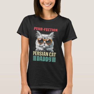 Camiseta Papá Gato PERFECCIÓN PERSA PAPÁ GATO Divertido Hom