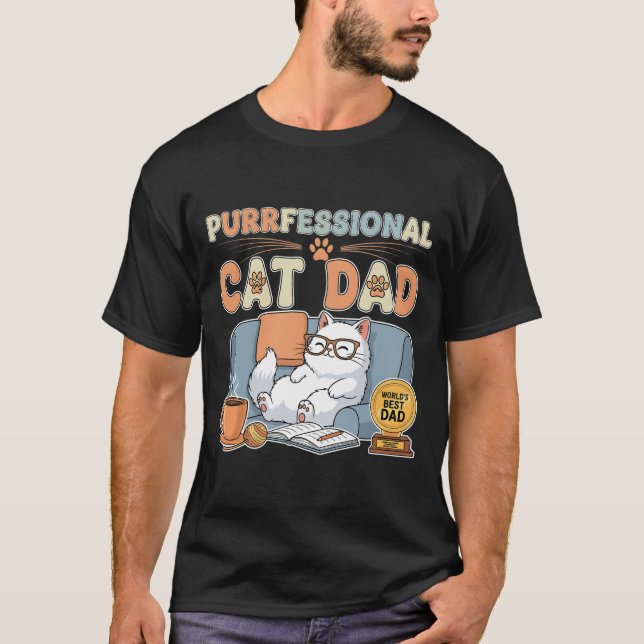 Camiseta Papá gato profesional - Dia del padre gracioso (Anverso)