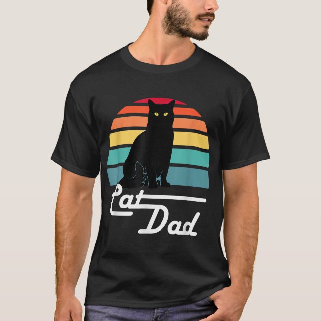 Camiseta Papá Gato - Regalo de amante del gato de estilo vi (Anverso)