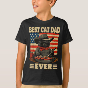 Camiseta Papá gato regalo divertido vintage patriótico vaqu