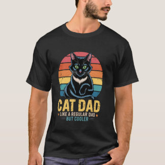 Camiseta Papá Gato Retro Vintage Divertido Día del Padre Me