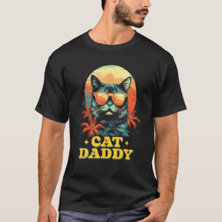 Camiseta Papá gato viejo retro 90 papá gato amante de los 8