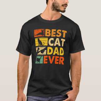 Camiseta Papá gato vintage Día del padre mejor papá gato de
