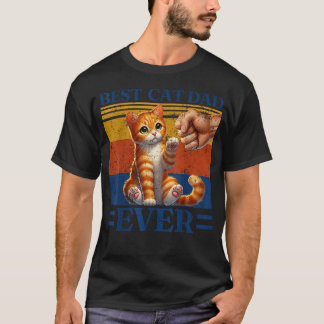 Camiseta Papá Gato Vintage Gato Atigrado Naranja