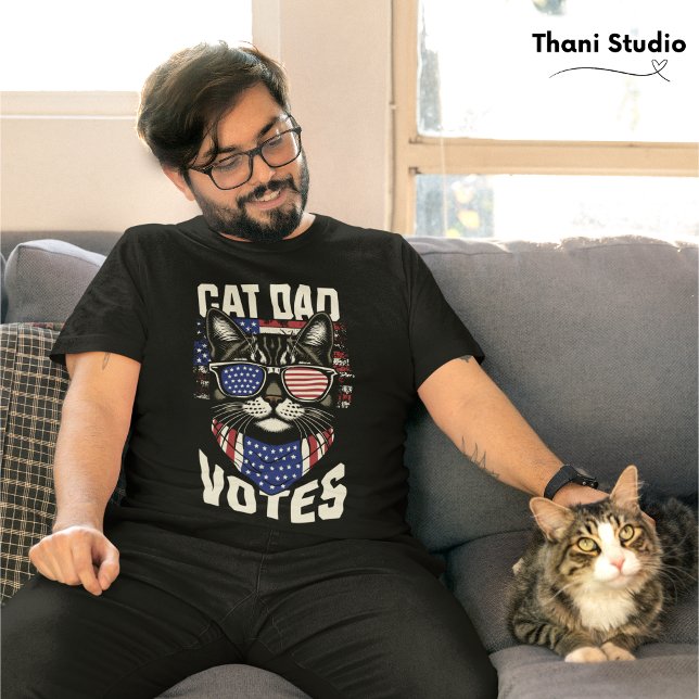 Camiseta Papá gato vota bandera electoral bandera estadouni (Subido por el creador)