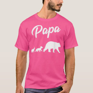Camiseta Papá gemelo, papá gemelo, oso de dos niños 