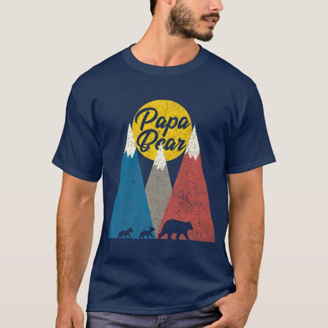 Camiseta Papá gemelo Papá Lleva Dos Cubs Regalo del Día del (Anverso)
