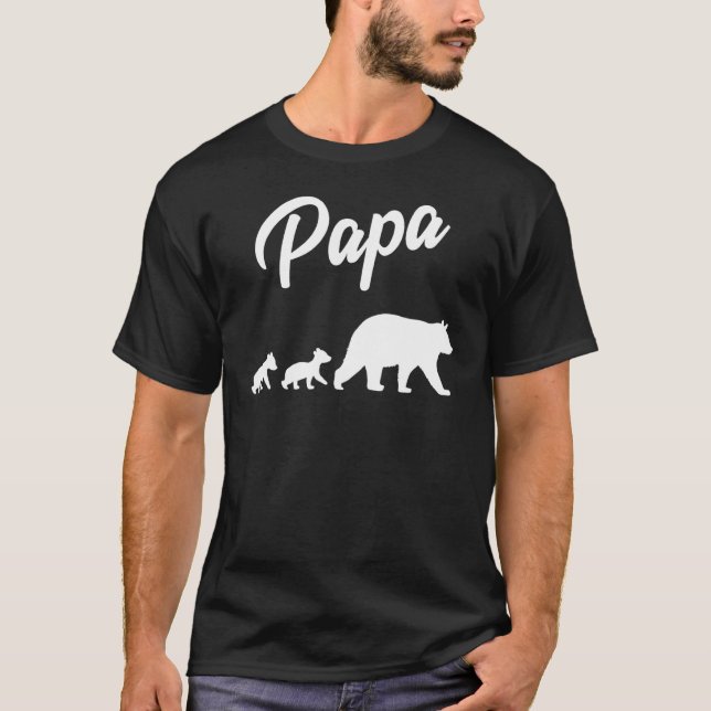 Camiseta Papá gemelo tiene dos cachorros en el día del padr (Anverso)