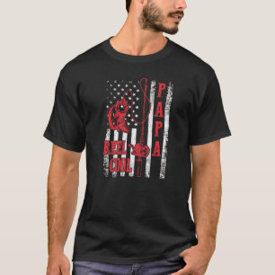 Camiseta Papá Genial Carrete Bandera América Pesca Día de