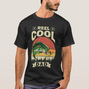 Camiseta Papá Genial Carrete Retro Antiguo Pesca Pescador P