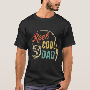 Camiseta Papá Genial Carrete Vintage  Papá Retro Pescado Pe