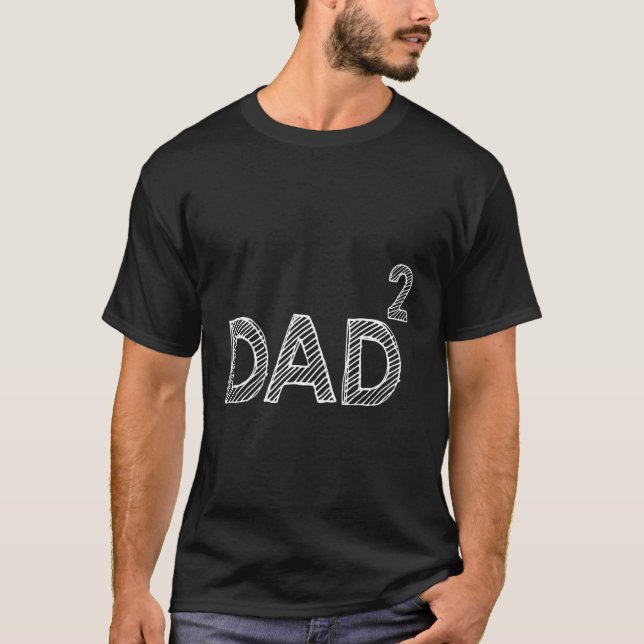 Camiseta Papá Gracioso Cuadrado De Dos Padre De Dos Papás D (Anverso)