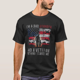 Camiseta Papá gracioso Soy un abuelo de papá y un veterano