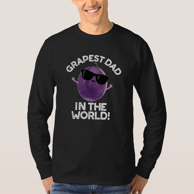 Camiseta Papá Grapé En El Mundo Funny Fruit Pun Dark BG (Anverso)