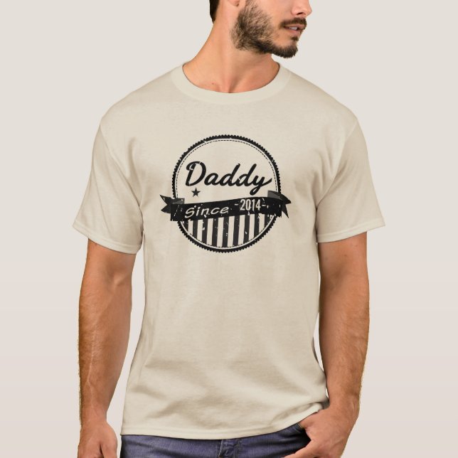 Camiseta Papa Grunge Desde 2014 Estandarte Círculo (Anverso)