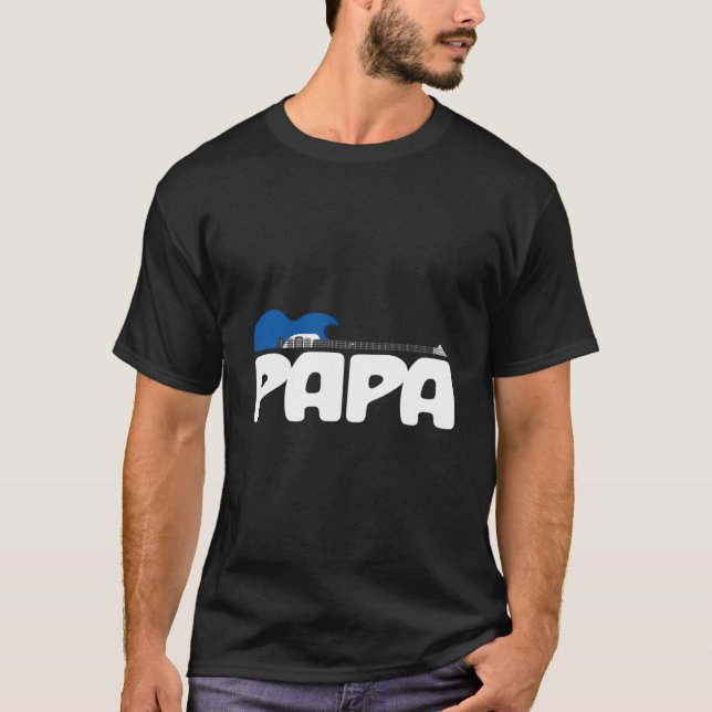 Camiseta Papa Guitar Guitarist Grandpa Grandfather Musician (Anverso)